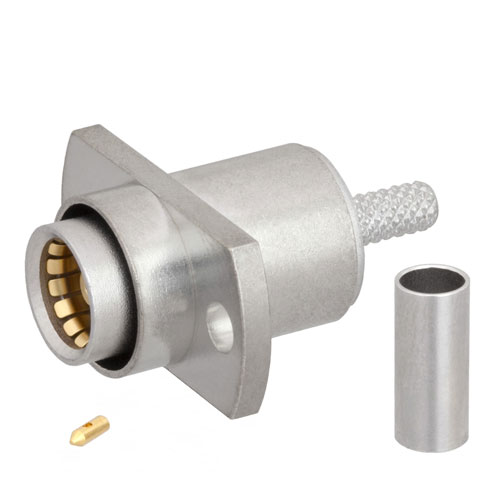 BMA Jack (Female) Slide-On Connector 2 Hole Flange (Panel Mount) For RG316, RG174, LMR-100 Cable, Crimp/Solder FMCN1206