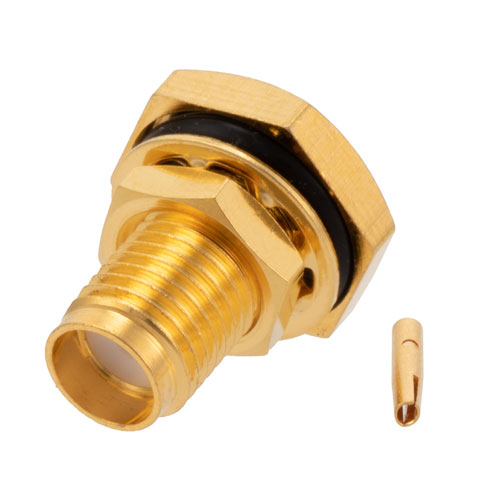 SMA Female (Jack) Bulkhead Connector for FM-SR141ALTN, FM-SR141TB, FM-SR141TBJ, FM-SR141CUTN, FM-SR141CU Cable, Solder FMCN1595