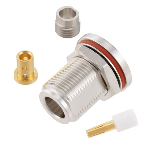 N Female (Jack) Bulkhead Connector for FM-SR141ALTN, FM-SR141TB, FM-SR141TBJ, FM-SR141CUTN, FM-SR141CU Cable, Solder FMCN1598