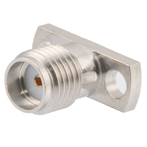 SMA Female (Jack) Connector Field Replaceable 2 Hole Flange (Panel Mount) 0.02 inch Pin, .355 inch Hole Spacing with Metal Contact Ring FMCN1626