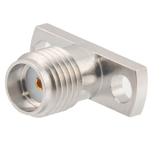 SMA Female (Jack) Connector Field Replaceable 2 Hole Flange (Panel Mount) 0.02 inch Pin, .400 inch Hole Spacing with Metal Contact Ring FMCN1632