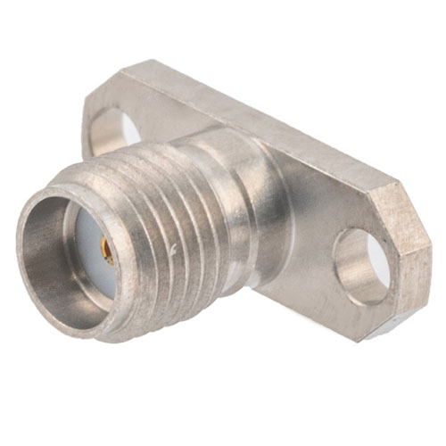 SMA Female (Jack) Connector Field Replaceable 2 Hole Flange (Panel Mount) 0.02 inch Pin, .481 inch Hole Spacing with Metal Contact Ring FMCN1638
