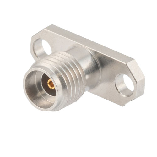 2.92mm Female (Jack) Connector Field Replaceable 2 Hole Flange (Panel Mount), .481 inch Hole Spacing 0.015 inch Pin with Metal Contact Ring FMCN1650