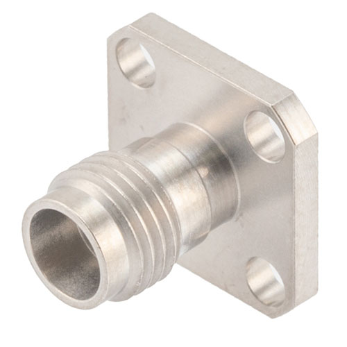 2.4mm Female (Jack) Connector Field Replaceable 4 Hole Flange (Panel Mount), .340 inch Hole Spacing 0.02 inch Pin with Metal Contact Ring FMCN1663