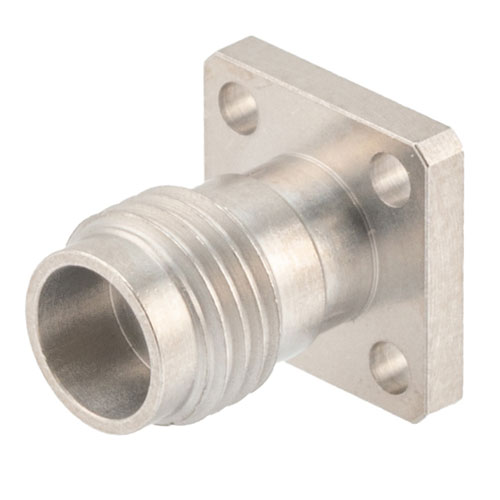 2.4mm Female (Jack) Connector Field Replaceable 4 Hole Flange (Panel Mount) .250 inch Hole Spacing 0.02 inch Pin with Metal Contact Ring FMCN1667