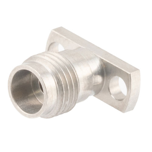 2.4mm Female (Jack) Connector Field Replaceable 2 Hole Flange (Panel Mount) 0.009 inch Pin, .355 inch Hole Spacing with Metal Contact Ring FMCN1672
