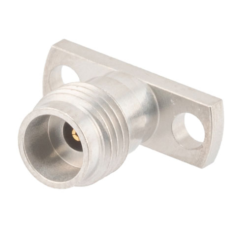 2.4mm Female (Jack) Connector Field Replaceable 2 Hole Flange (Panel Mount) 0.009 inch Pin, .400 inch Hole Spacing with Metal Contact Ring FMCN1676
