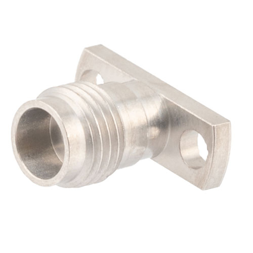 2.4mm Female (Jack) Connector Field Replaceable 2 Hole Flange (Panel Mount) 0.02 inch Pin, .400 inch Hole Spacing with Metal Contact Ring FMCN1679