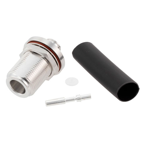 N Female (Jack) Bulkhead Low PIM Connector for FM-1/4SFHC, SPP-250-LLPL, SPO-250, SPF-250 Cable, Solder FMCN1707