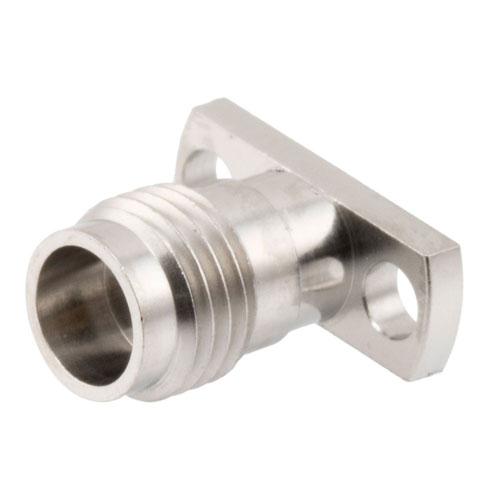 1.85mm Female Connector Field Replaceable Attachment 2 Hole Flange with EMI gasket, accepts 0.23mm (.009inch) pin FMCN1777