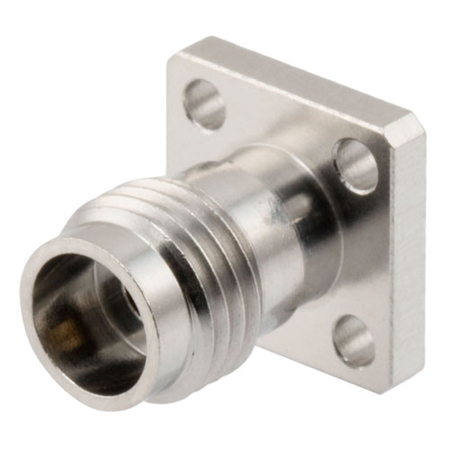 2.4mm Female Connector Field Replaceable Attachment 4 Hole Flange with EMI gasket, accepts 0.51mm (.020inch) pin FMCN1787