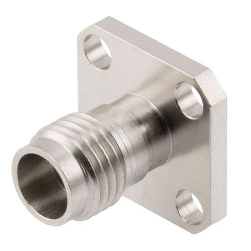 1.85mm Female Connector Field Replaceable Attachment 4 Hole Flange with EMI gasket, accepts 0.3mm (.012inch) pin FMCN1790