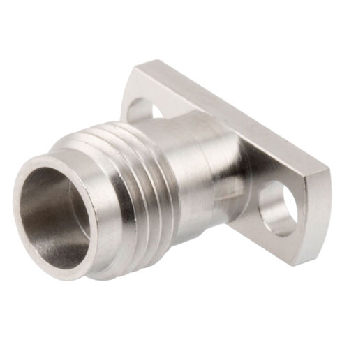 1.85mm Female Connector Field Replaceable Attachment 2 Hole Flange with EMI gasket, accepts 0.3mm (.012inch) pin FMCN1792