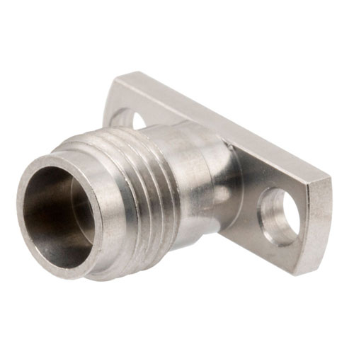 2.4mm Female Connector Field Replaceable Attachment 2 Hole Flange with EMI gasket, accepts 0.23mm (.009inch) pin FMCN1805