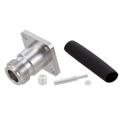 N Female Low PIM Connector Solder Attachment 4 Hole Flange for FM-SR141TB, FM-SR141TBJ, FM-SR141CU-STR, FM-SR141CUTN-COIL Cable FMCN1932