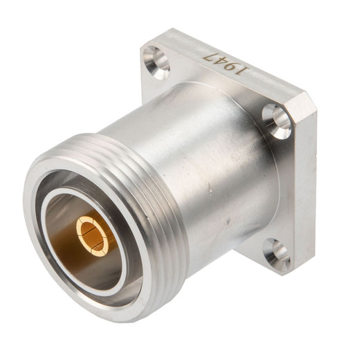 7/16 DIN Female Hermetically Sealed Connector Terminal Solder/Solder Attachment 4 Hole Flange FMCN1947