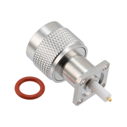 N Male Hermetically Sealed Connector Terminal Solder/Solder Attachment 4 Hole Flange FMCN1951