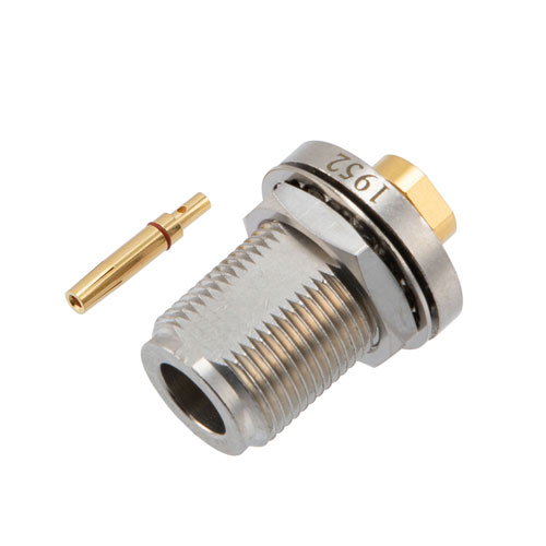 N Female Bulkhead Hermetically Sealed Connector Clamp/Solder Attachment for RG401 Cable FMCN1952
