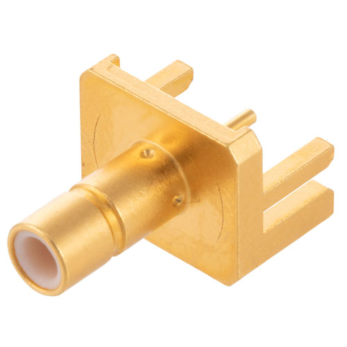 RF PCB Connector, SMB Jack Connector Solder Attachment 0.042 inch End Launch PCB, .030 inch Diameter FMCN44132