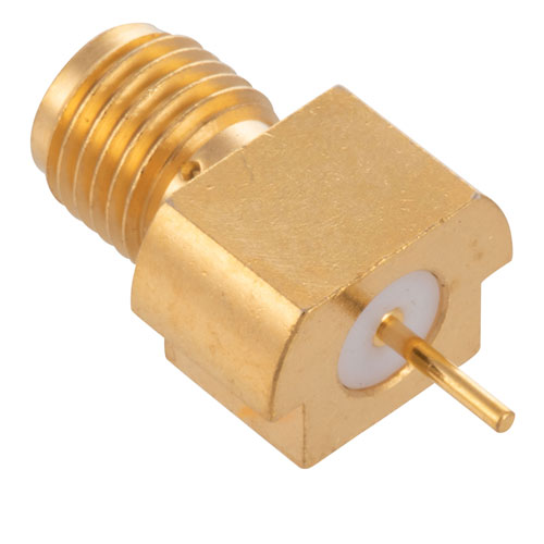RF PCB Connector, SMA Female Connector Solder Attachment End Launch PCB, .030 inch Diameter FMCN44208