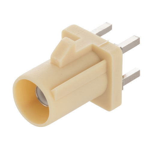 RF PCB Connector, FAKRA Plug Connector Solder Attachment Thru Hole PCB, Beige Color FMCN44240