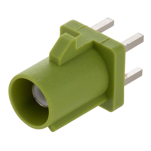 RF PCB Connector, FAKRA Plug Connector Solder Attachment Thru Hole PCB, Curry Color FMCN44241