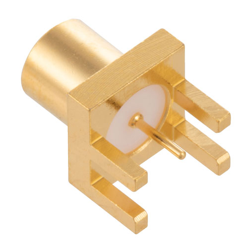 RF PCB Connector, 75 Ohm MCX Jack Connector Solder Attachment .072 inch End Launch PCB FMCN44265