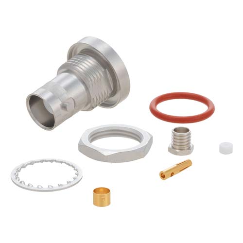 BNC Jack Bulkhead Non-Magnetic Connector Crimp/Solder Attachment for 0.141 Cable FMCN45880