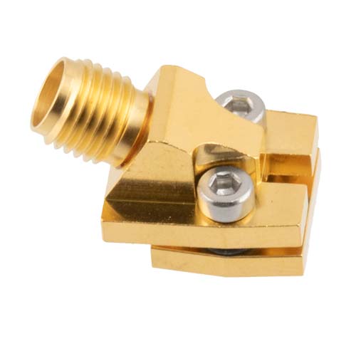 2.92mm Female (Jack) Connector 30 Degree Angle Solderless PCB Mount 2 Hole 40GHz VSWR 1.25, Through Hole FMCN45920