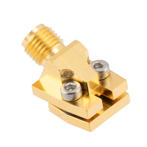 2.92mm Female (Jack) Connector 30 Degree Angle Solderless PCB Mount 2 Hole 40GHz VSWR 1.25, Through Hole FMCN45920