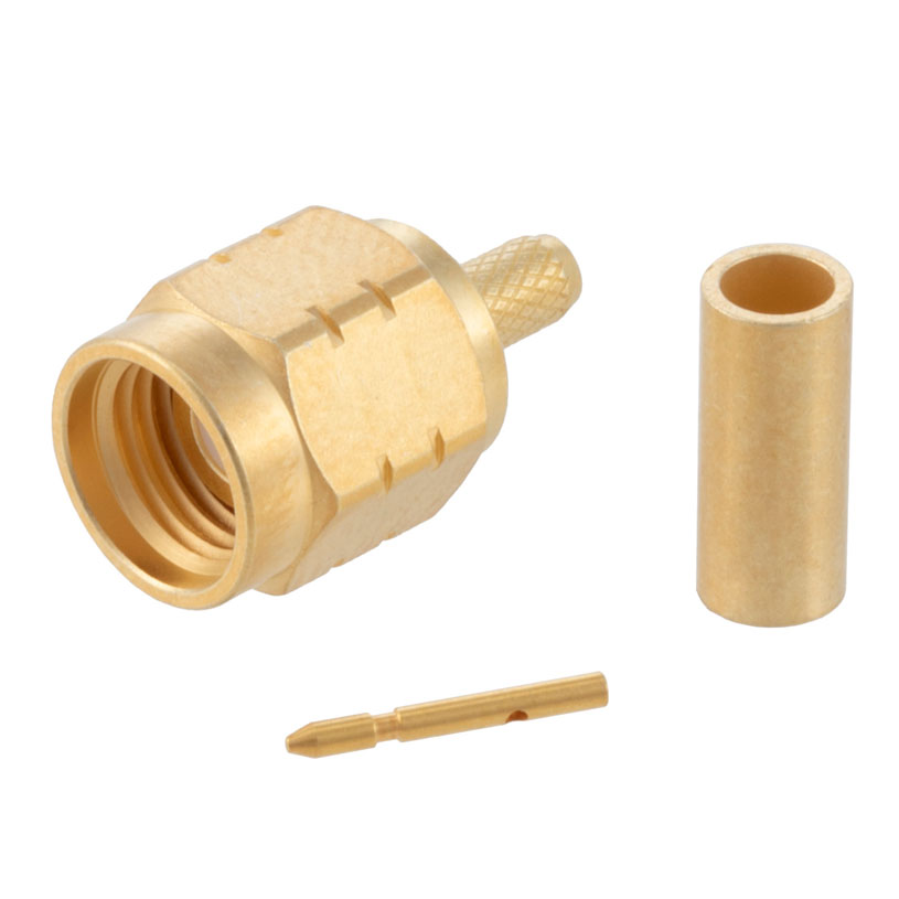 Non-Magnetic SMA Male Straight Body Connector Crimp/Solder Attachment for RG174U FMCN45951