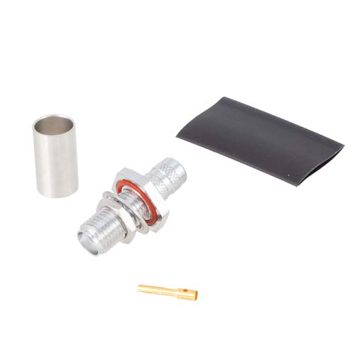SMA Female (Jack) Bulkhead Connector Crimp/Solder Attachment for TCOM-240, LMR-240-FR, LMR-LW240, LMR-240, LMR-240-DB, LMR-240-UF Cable FMCN5133