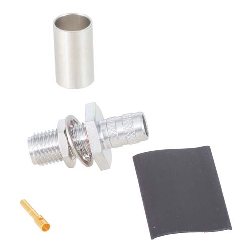 SMA Female (Jack) Bulkhead Connector Crimp/Solder Attachment for TCOM-240, LMR-240-FR, LMR-LW240, LMR-240, LMR-240-DB, LMR-240-UF Cable FMCN5133