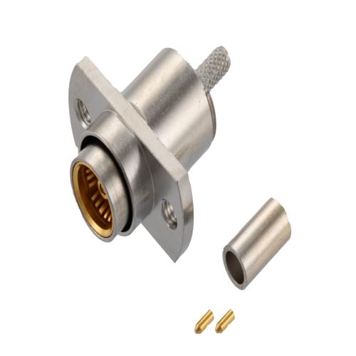 BMA Jack (Female) Connector Crimp Attachment 2 Hole Flange for LMR-100A-UF, LMR-100A-FR, LMR-100A-PVC, M17/113-RG316, RG174, RG316 Cable FMCN5154