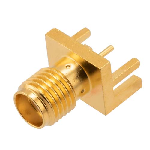 SMA Female Commercial Grade PCB Connector .063 inch End Launch Solder Attachment FMCN5197