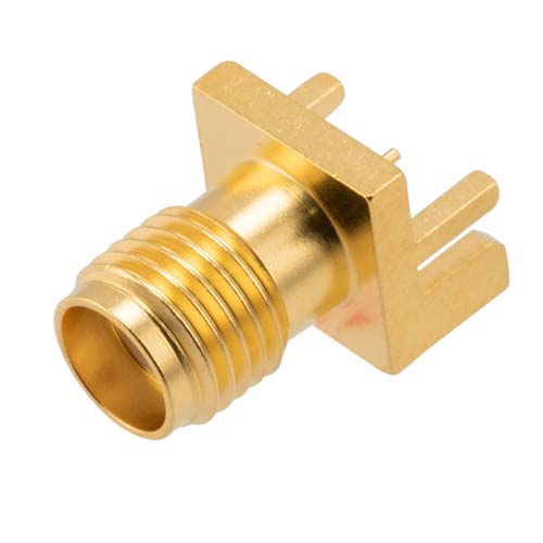 SMA Female Commercial Grade PCB Connector .046 inch End Launch Solder Attachment .020 Inches Diameter Pin FMCN5213