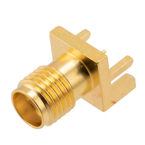 SMA Female Commercial Grade PCB Connector .054 inch End Launch Solder Attachment .020 Inches Diameter Pin FMCN5214