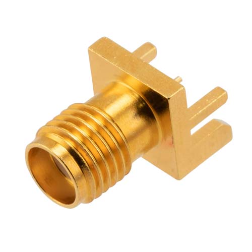 SMA Female Commercial Grade PCB Connector .058 inch End Launch Solder Attachment .020 Inches Diameter Pin FMCN5215