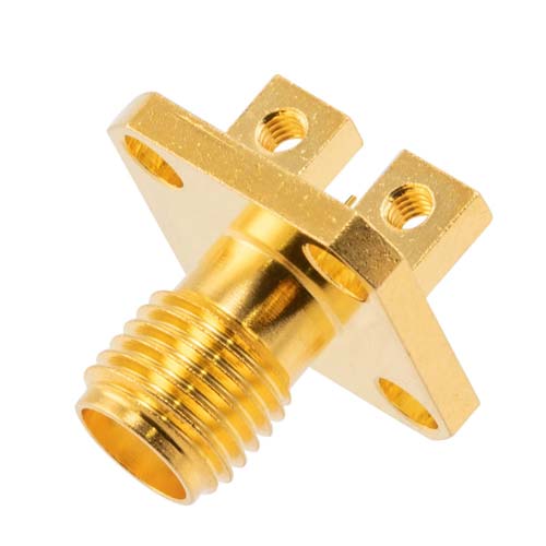 SMA Female Commercial Grade PCB Connector End Launch Clamp/Solder Attachment 4 Hole Flange Removable End Launch FMCN5222