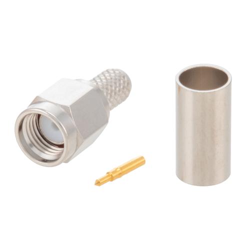 SMA Male Connector Crimp/Solder Attachment for RG58, RG303, RG141, LMR-195, 0.195 inch Cable FMCN5254