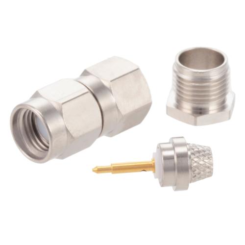 SMA Male (Plug) Connector Clamp/Solder Attachment for RG55, RG58, RG142, RG223, RG400, LMR-195, LMR-195-FR, LMR-195-UF Cable FMCN5262