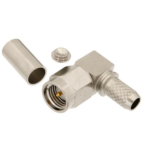 RA SMA Male (Plug) Connector Crimp/Solder Attachment for RG58CU, LMR-195, LMR-195-FR, LMR-195-LLPL, LMR-195-UF, LMR-LW195, RG303HV Cable FMCN5271
