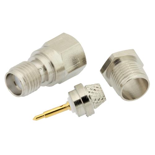 RP SMA Jack (Female) Connector Clamp/Solder Attachment for RG55, RG58, RG142, RG223, RG400, LMR-195, LMR-195-FR, LMR-195-UF Cable FMCN5301