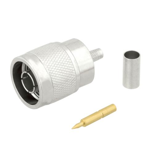 N Male Connector Crimp/Solder Attachment for RG58, RG141, RG303, LMR-195, .195 inch Cable FMCN5303