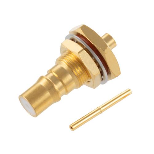 QMA Female (Jack) Bulkhead Connector Solder Attachment for FM-SR086TB, FM-SR086TBJ, FM-F086 Cable .268 inch D Hole FMCN5337