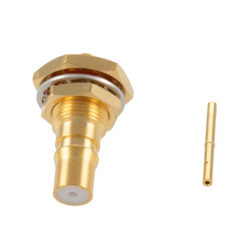 QMA Female (Jack) Bulkhead Connector Solder Attachment for FM-SR086TB, FM-SR086TBJ, FM-F086 Cable .268 inch D Hole FMCN5337