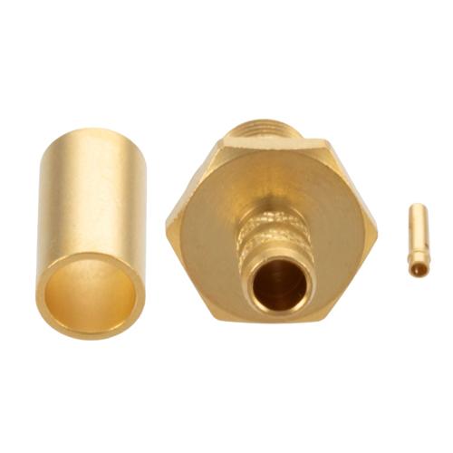 SMA Female (Jack) Bulkhead Connector Crimp Attachment For RG58CU, LMR-195, .268 inch D Hole, IP67 Mated FMCN5354