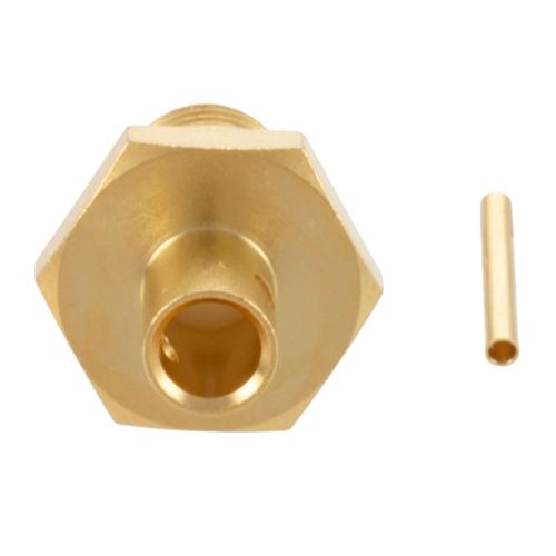 SMA Female (Jack) Bulkhead Connector Solder Attachment For FM-SR141TB, FM-SR141ALTN-COIL, and FM-SR141CU-COIL, .236 inch D Hole, IP67 Mated FMCN5359