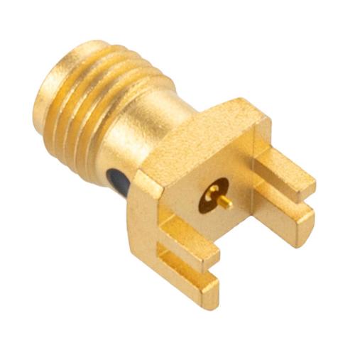 Super SMA Female (Jack) Connector Solder Attachment 0.043 inch End Launch PCB, 0.020 inch Pin Diameter, Up to 26.5 GHz FMCN5380