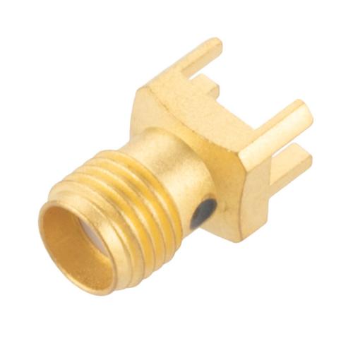Super SMA Female (Jack) Connector Solder Attachment 0.082 inch End Launch PCB, 0.020 inch Pin Diameter, Up to 26.5 GHz FMCN5383